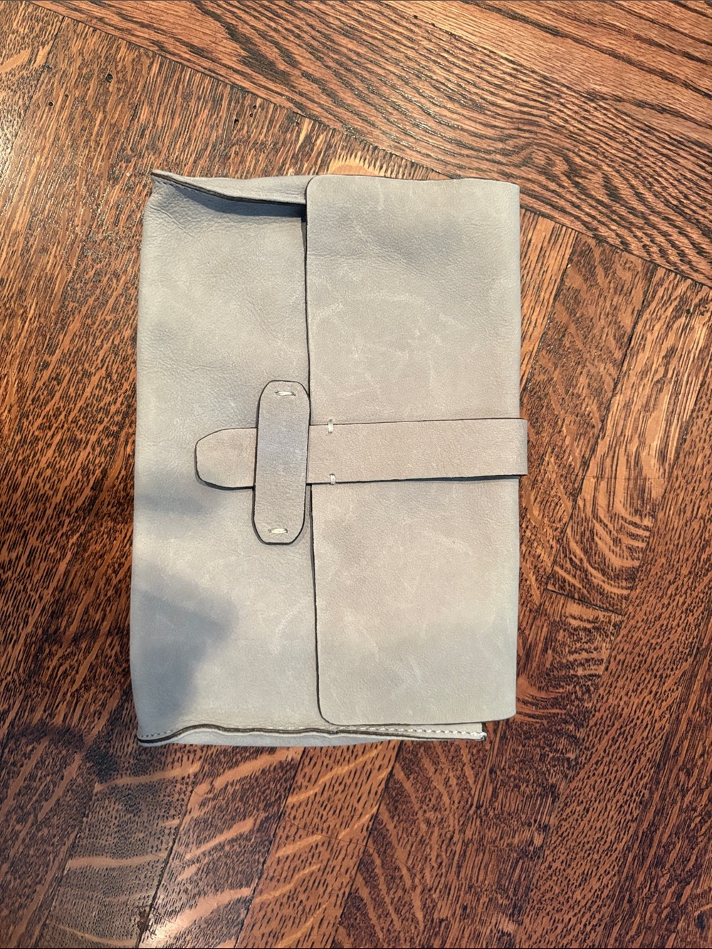 Gap Gray Leather Foldover Clutch